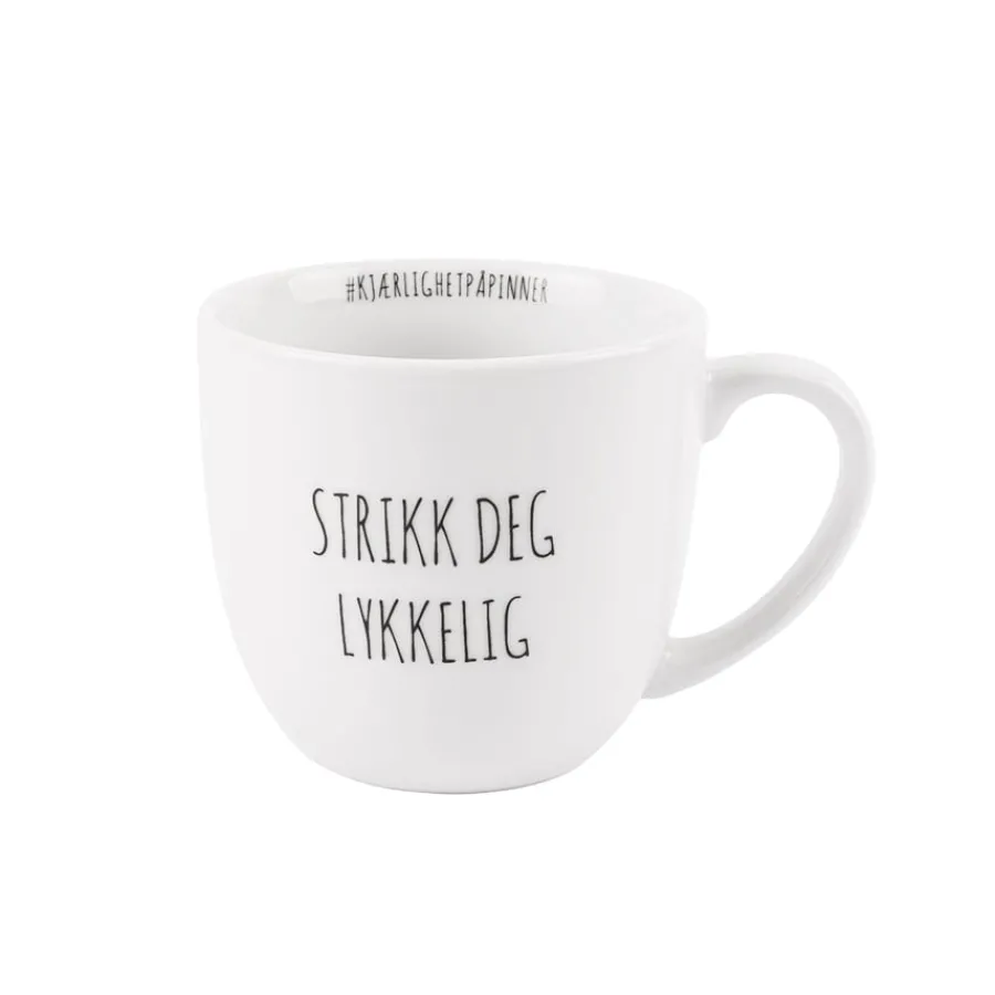 PORSGRUNDS PORSELÆNSFABRIK Porsgrunds Porselænsfabrik Hashtag Krus Strikk deg Lykkelig 38cl