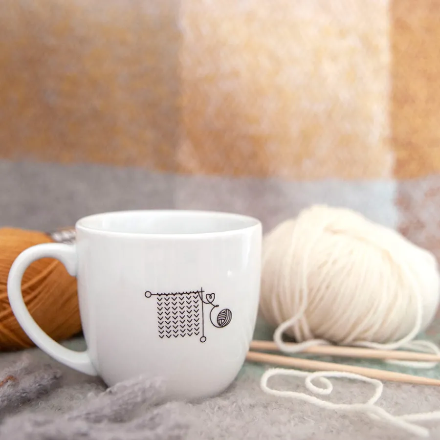 PORSGRUNDS PORSELÆNSFABRIK Porsgrunds Porselænsfabrik Hashtag Krus Strikk deg Lykkelig 38cl