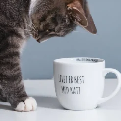 PORSGRUNDS PORSELÆNSFABRIK Porsgrunds Porselænsfabrik Hashtag Krus 38 cl Livet Er Best Med Katt
