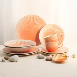 PORSGRUNDS PORSELÆNSFABRIK Porsgrunds Porselænsfabrik Kamskjell Tallerken 26cm Korall