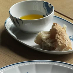 ROYAL COPENHAGEN Blå Mega Riflet Skål 24cl