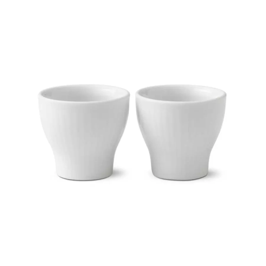 ROYAL COPENHAGEN HVIT RIFLET EGGEGLASS 2PK