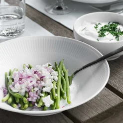 ROYAL COPENHAGEN Hvit Riflet Dyptallerken 24cm