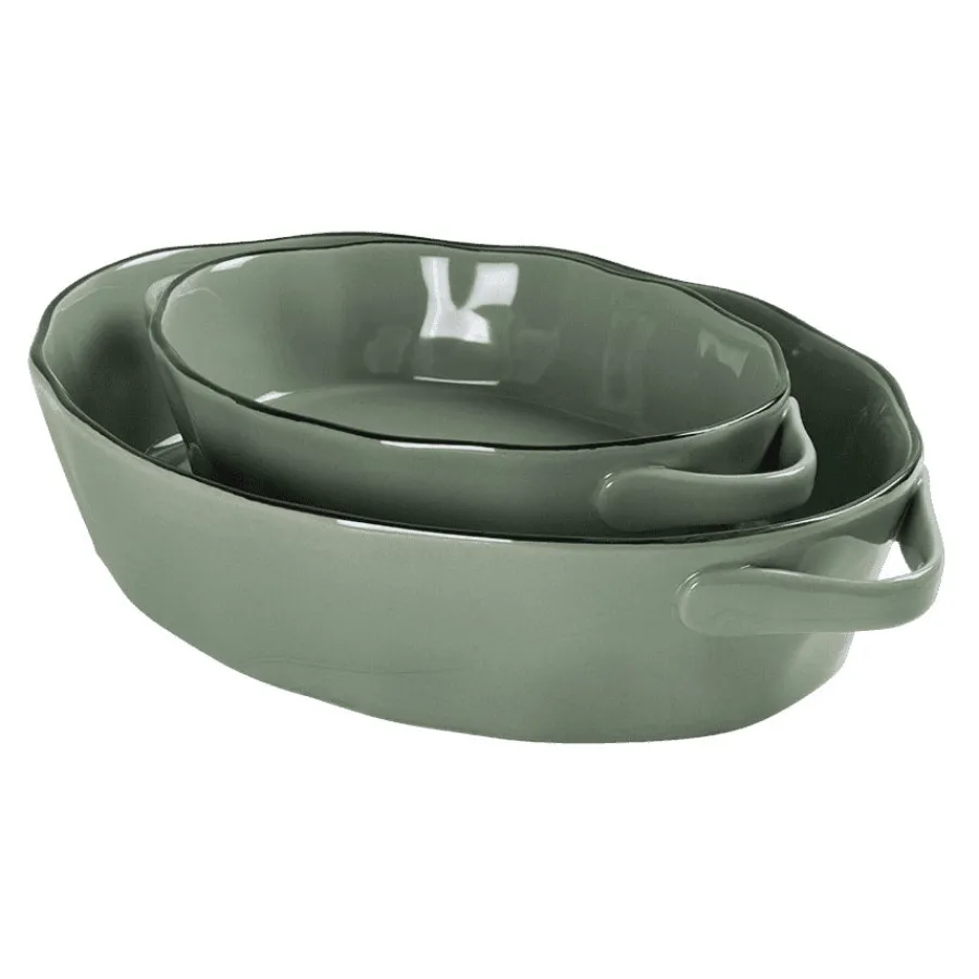 SEASONS Fall Collection Ildfaste Former Oval 2pk 30cm/40cm Grønn