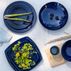 PORSGRUNDS PORSELÆNSFABRIK Sense Cobalt Tallerken Firkant 27cm 4pk