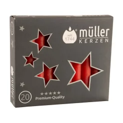 BØRSCOMPAGNIET AS Stearinlys til Juletre Rød 20stk