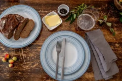 PORSGRUNDS PORSELÆNSFABRIK TALLERKEN FLAT 22 CM BLÅ - 4PK